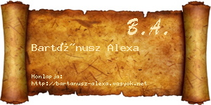 Bartánusz Alexa névjegykártya